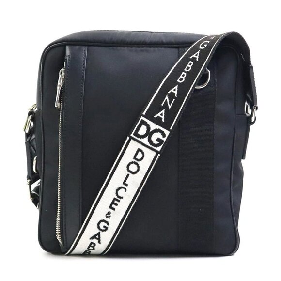 Auth DOLCE&GABBANA Shoulder Bag Black Nylon - Picture 1 of 14